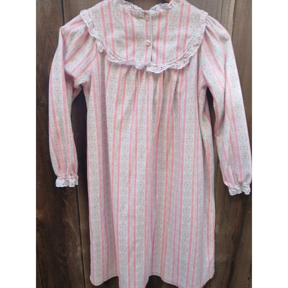 VTG‎ Lanz of Salzburg Nightgown Girl's Medium (7/8)Pink Blue Tyrolean Hearts